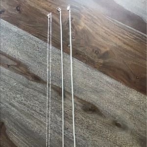 “3” Silver Chains variety of lengths. Stamped 925